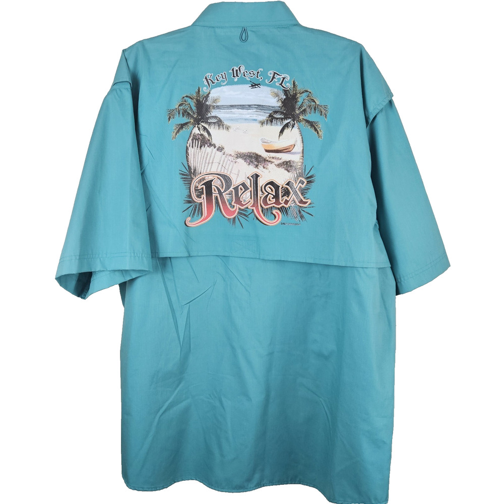Tiger Hill Key West Fishing Shirt Sz XL Green Performance Vented New Boating